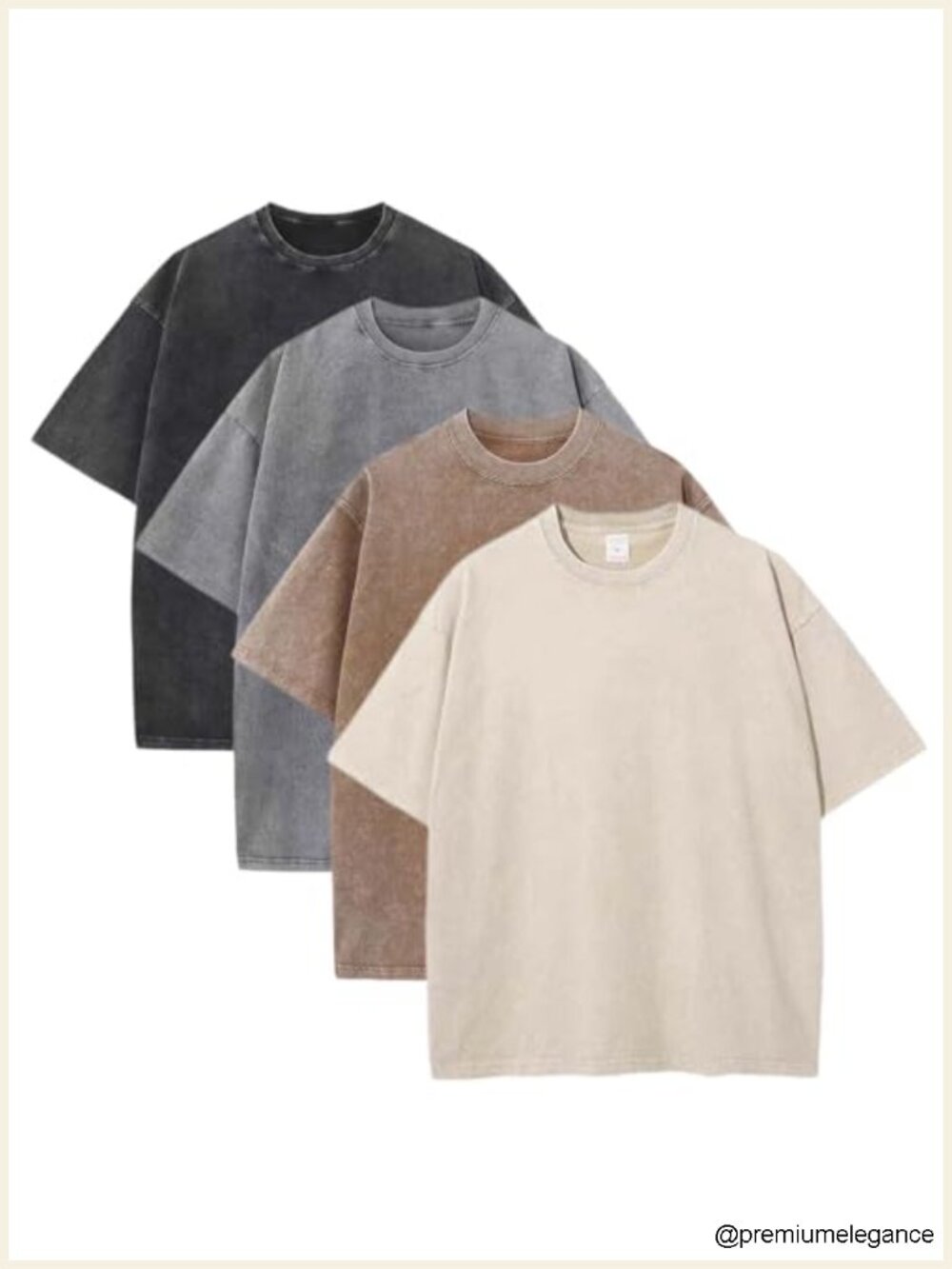 4 Pack Men's Oversized T-Shirts Unisex Vintage Heavy Cotton Tee Short Sleeve